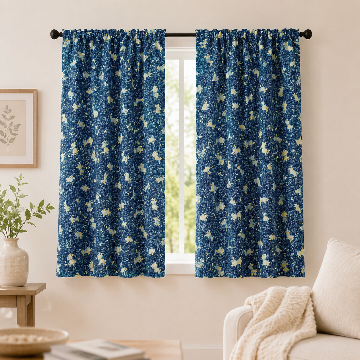 Sevenberry Kasuri - Rabbit Fabric - Robert Kaufman