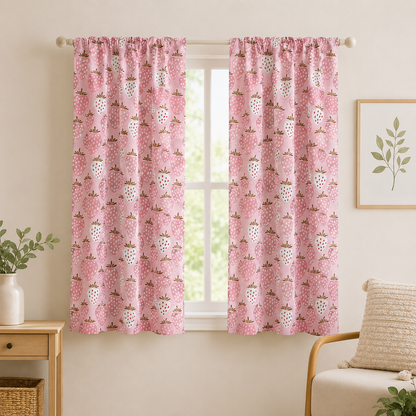 Under the Apple Tree Queen of Berries Flush Pink Fabric by Loes van Oosten