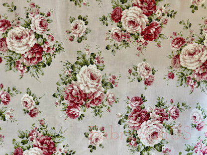 Country Floral Fabric – Nakamura Japanese Cotton Fabric – Rose Floral Print – Quilting & Sewing Fabric