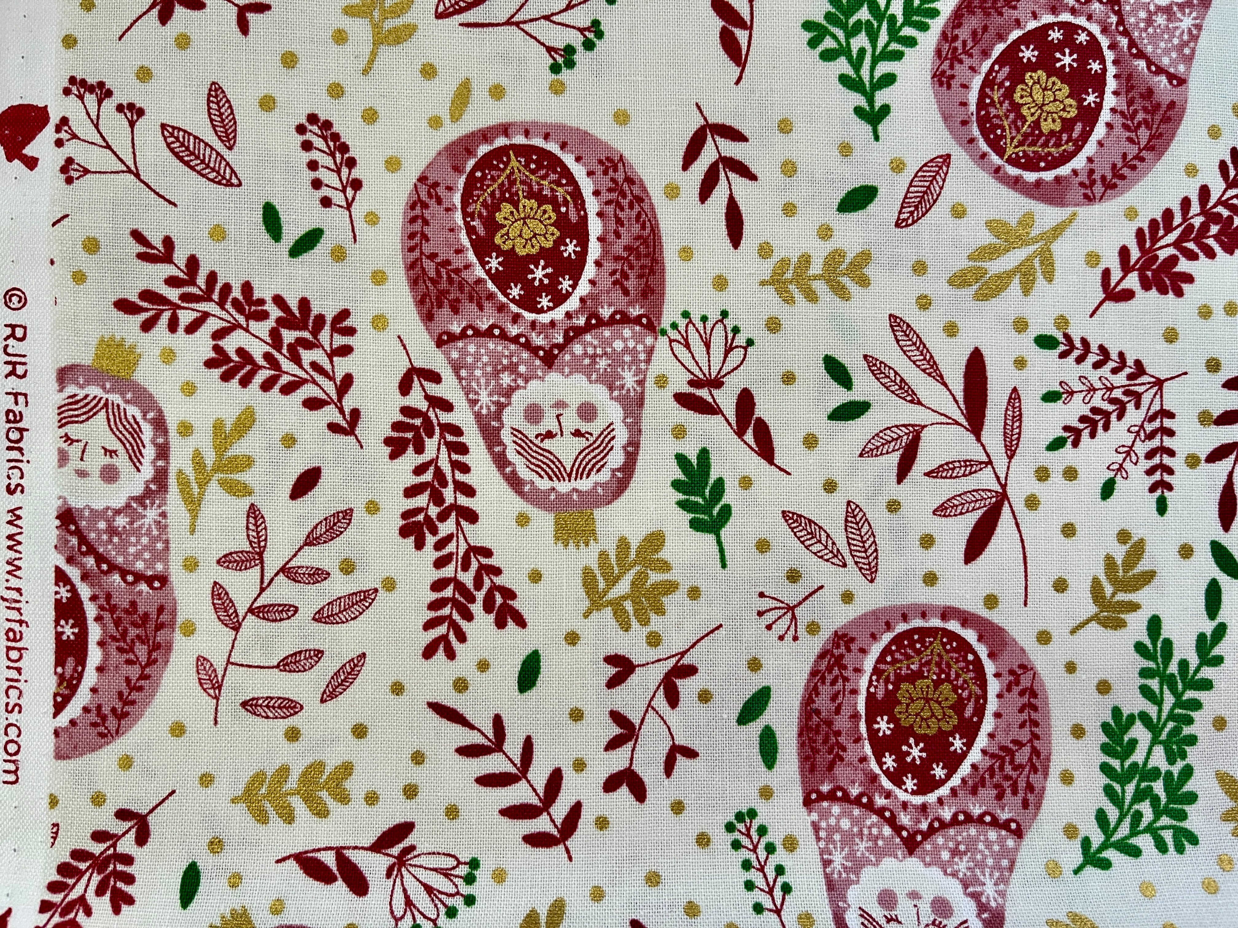 Winter Dreams-Babushka Dolls-Cinnamon Metallic Fabric-Cotton + Steel