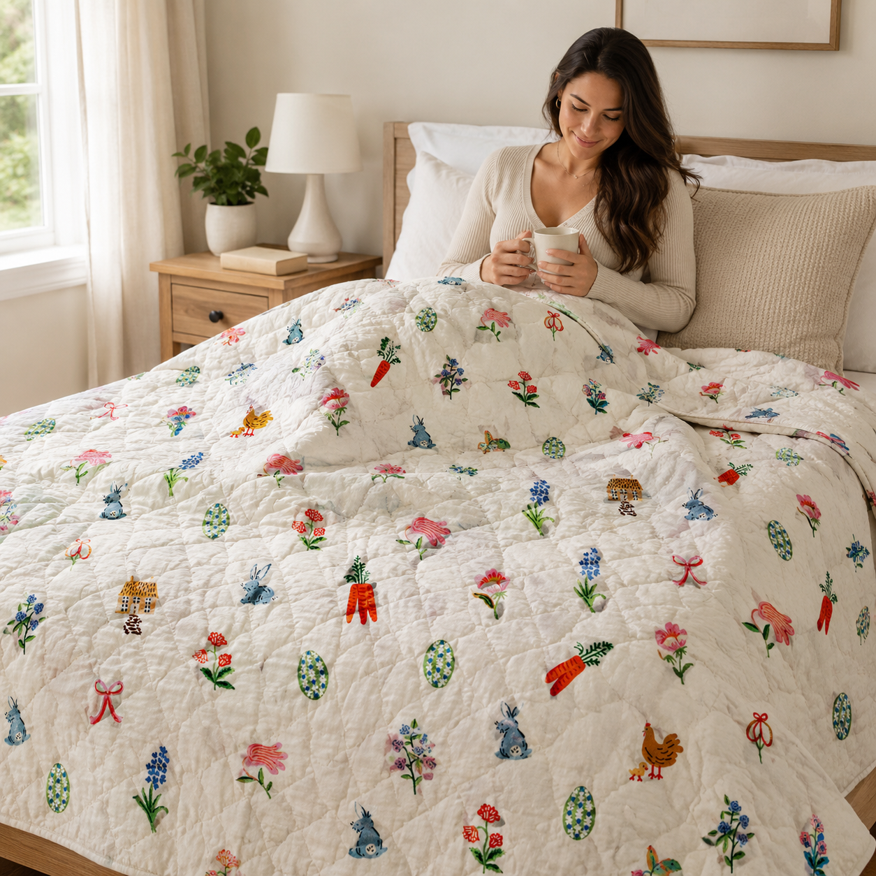 Rifle Paper Co. Easter Basket Cream Quilting Cotton Fabric
