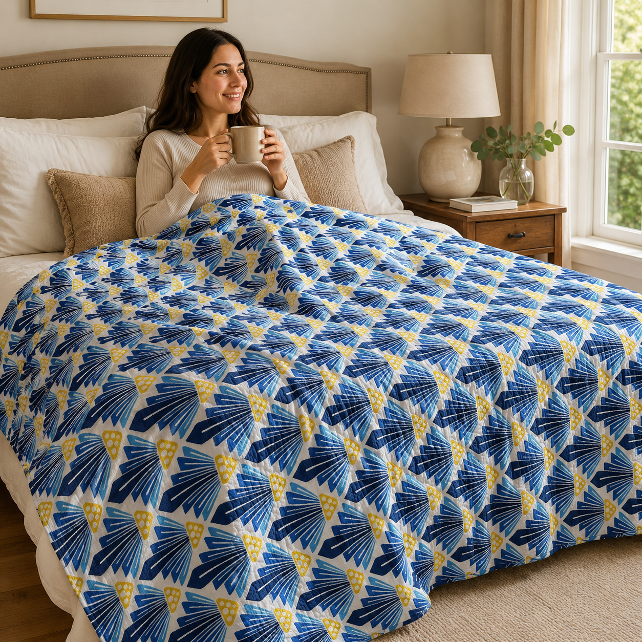 On a spring Day to the Sun Big Sky Fabric Cotton + Steel.