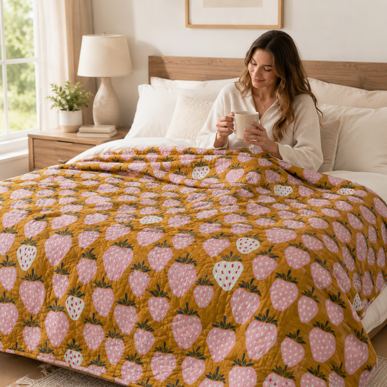 Under the Apple Tree-Queen of Berries-Summer Sunset Unbleached Canvas-Loes Van Oosten-Cotton + Steel