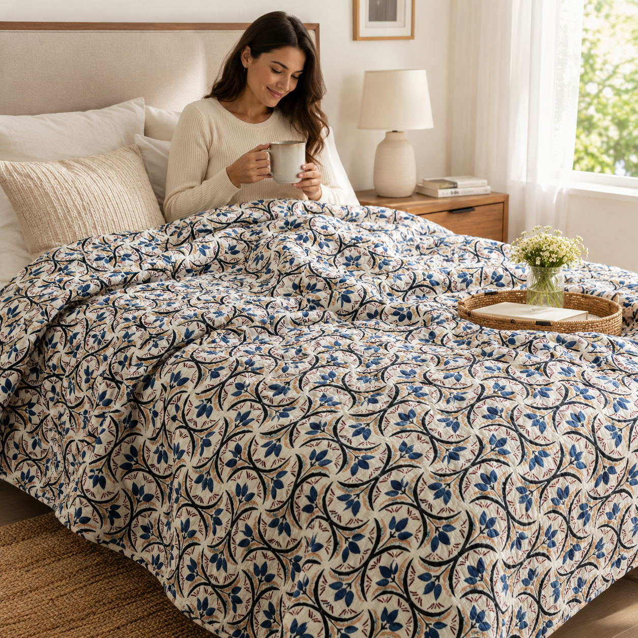 On a Fall Day Rosehip & Morning Glory Fabric – Loes Van Oosten for Cotton + Steel – Premium Quilting Cotton – Autumn Floral Fabric