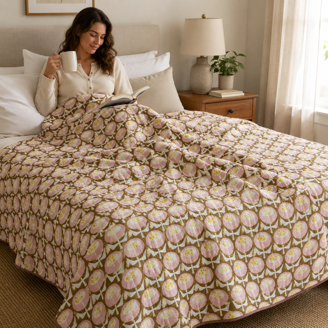 Sweet Floral Scent-Buttercup-Yellow Fabric-Loes Van Oosten