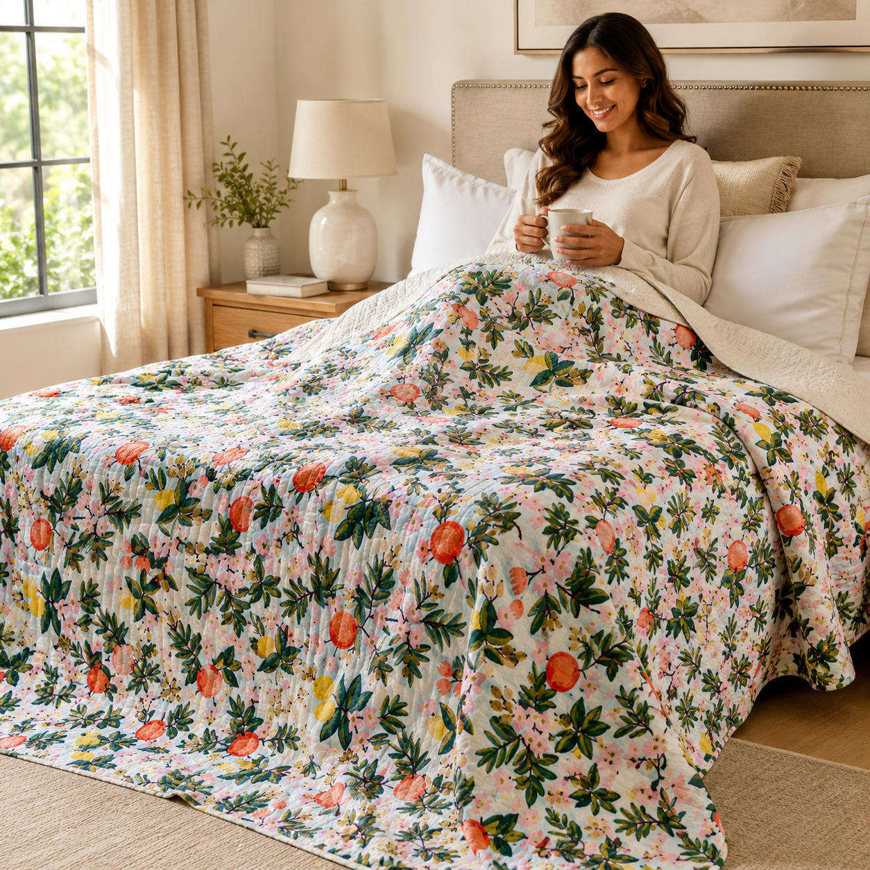Rifle Paper Co. Primavera Citrus Floral Mint 100% Quilting Cotton Fabric