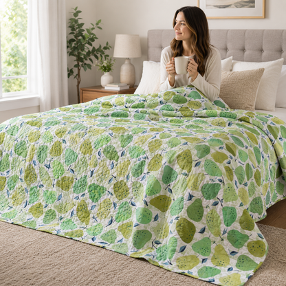 Under the Apple Tree-Quince Green Fabric-Loes Van Oosten
