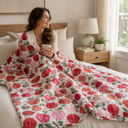 Under the Apple Tree-Orchard Apple Red Fabric-Loes Van Oosten-Cotton + Steel
