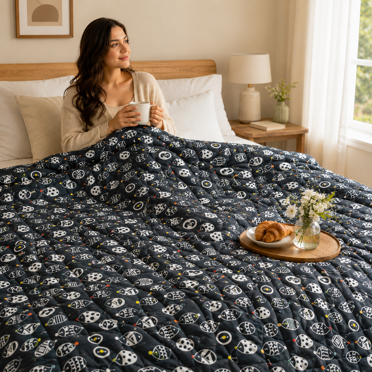 Cotton+Steel Neko No Yume – Nezume Porcupine Hedgehog Fabric – Charcoal Gray Quilting Cotton