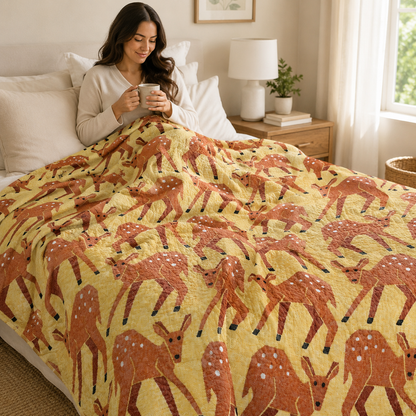 On a Fall Day Fawn & Blonde Fabric – Loes Van Oosten for Cotton + Steel – Premium Quilting Cotton – Autumn Woodland Fabric
