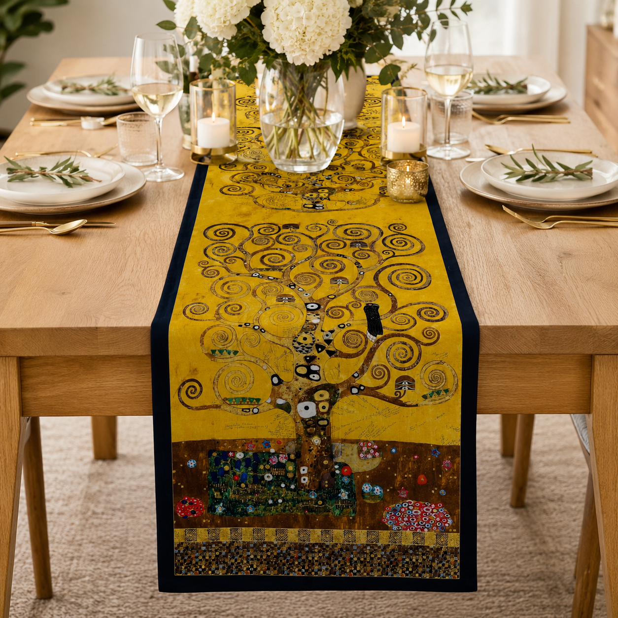 Gustav Klimt-Tree of Life-Gold-Robert Kaufman-Quilting Cotton Panel