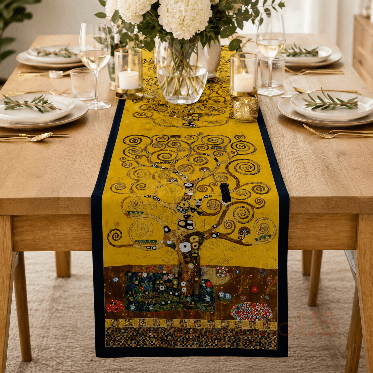 Gustav Klimt Tree of Life Gold Quilting Cotton Panel – Robert Kaufman Fabrics – Decorative Cotton Fabric Panel