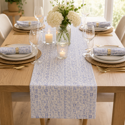 Rifle Paper Co. Daisy Gingham Blue Quilting Cotton Fabric – Easter Collection