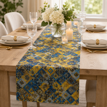 Gustav Klimt Diamonds Cobalt Quilting Cotton Fabric by Robert Kaufman