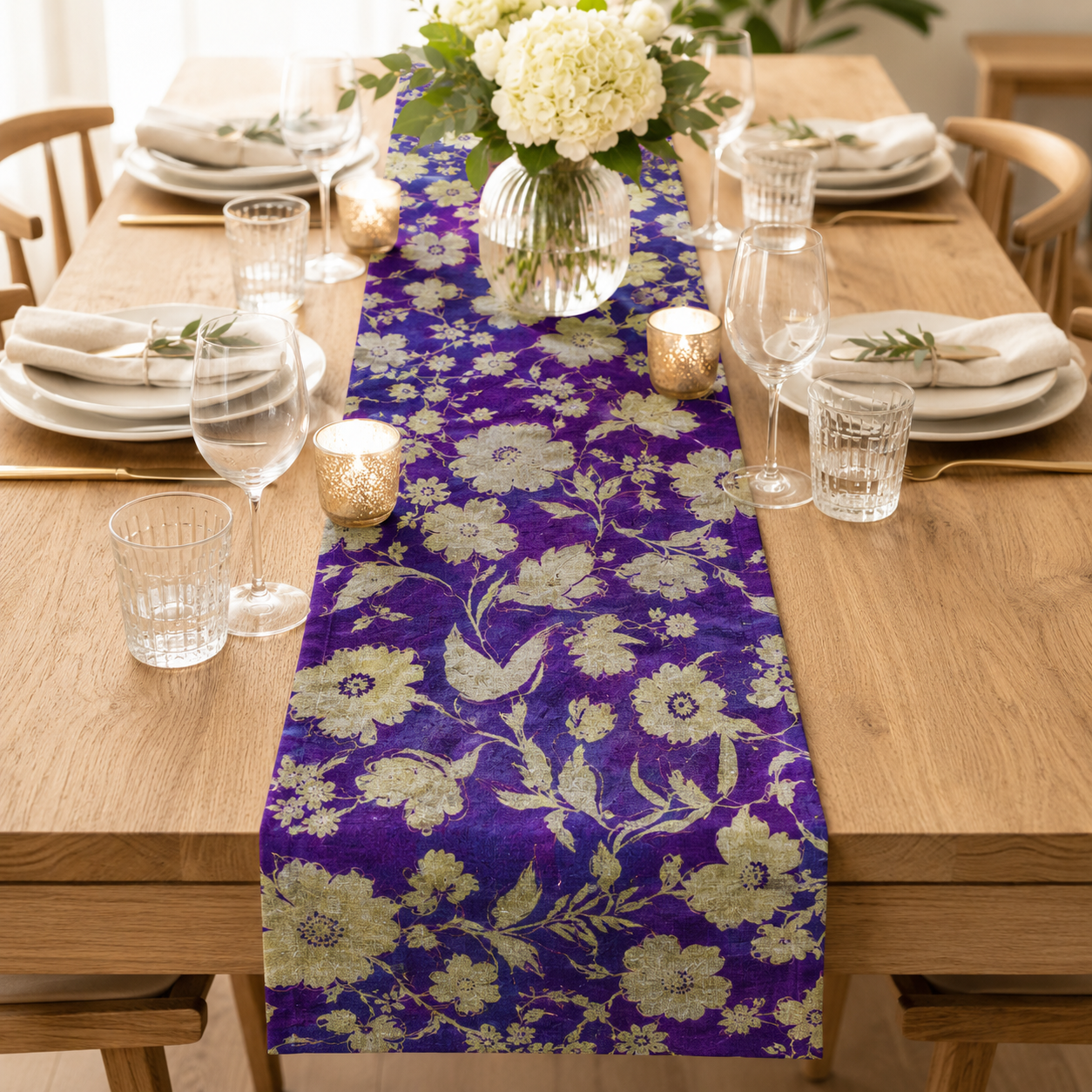 Kokka Japanese Fabric – Purple Olive Floral Fabric – 100% Linen Botanical Print