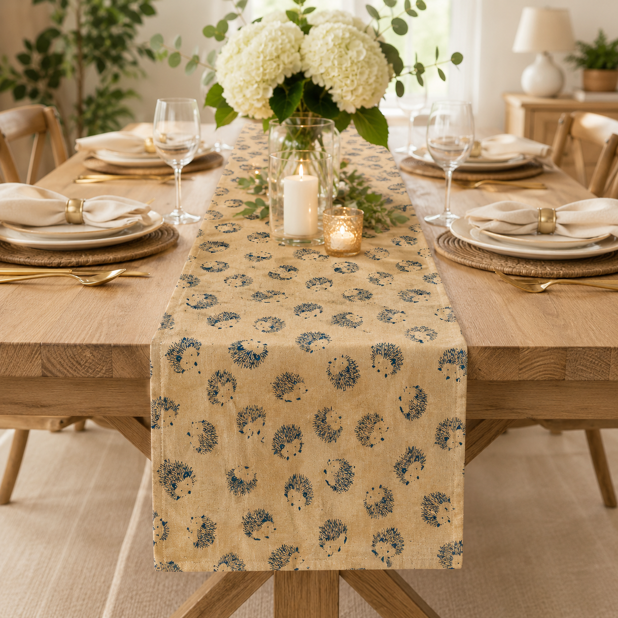 Porcupine & Hedgehog Fabric-Japanese Cotton Oxford Fabric