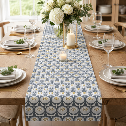 Sweet Floral Scent – Buttercup – Gray Skies Metallic Collection by Loes Van Oosten – Premium Quilting Cotton Fabric