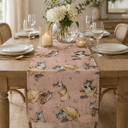 Coffee and Cats-Funny Cats-Kokka Fabric-Japanese Canvas Fabric