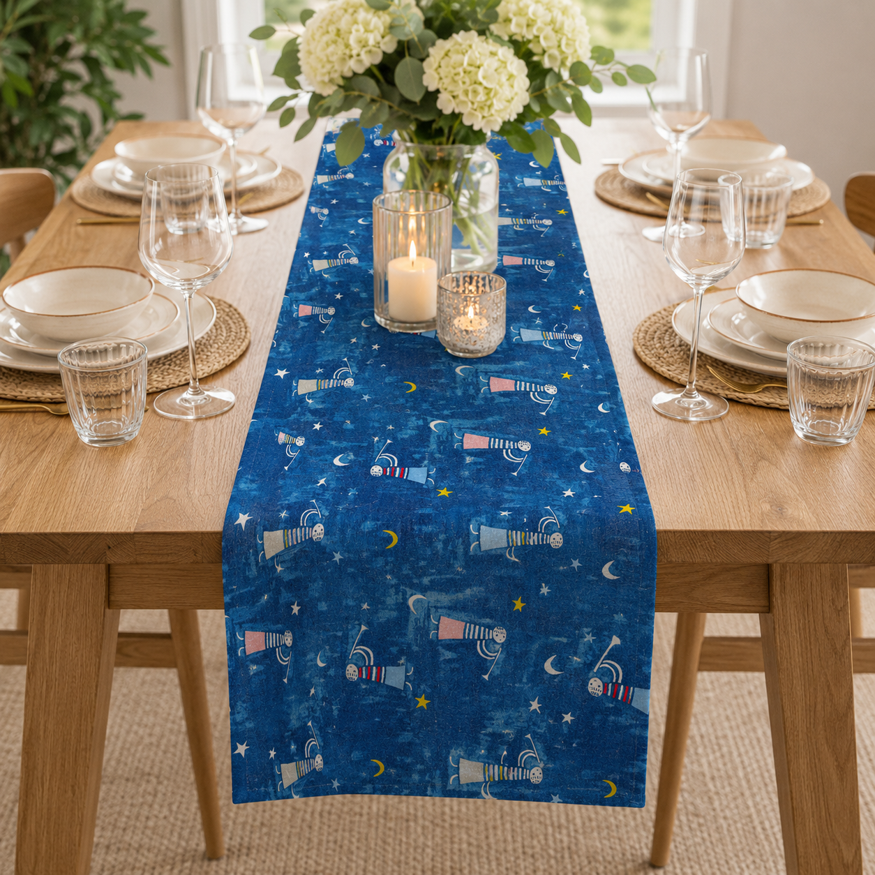 Noel Angels Singing-Navy Unbleached Fabric-Alexia Marcelle Abegg-C5135-001