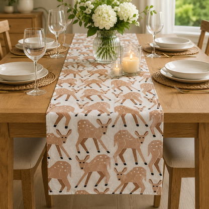 On a Fall Day Fawn & Morning Dew Fabric – Loes Van Oosten for Cotton + Steel – Premium Quilting Cotton – Autumn Nature Fabric