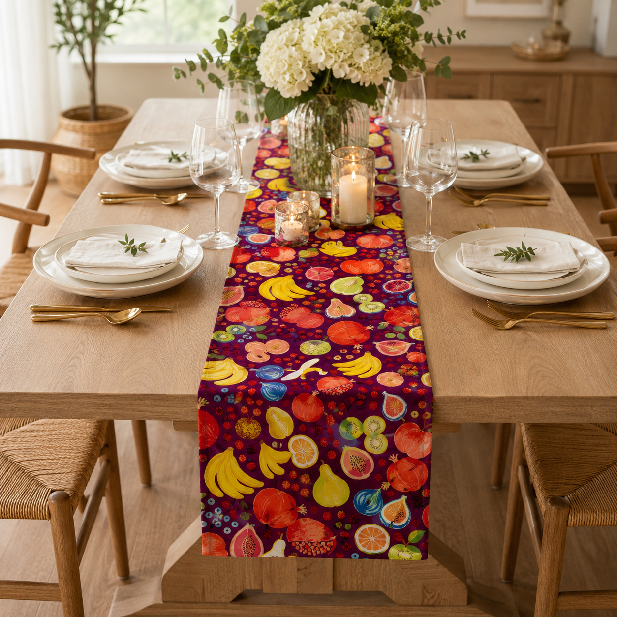 Orchard-Fruit Stand-Burgundy Fabric-Rifle Paper Co