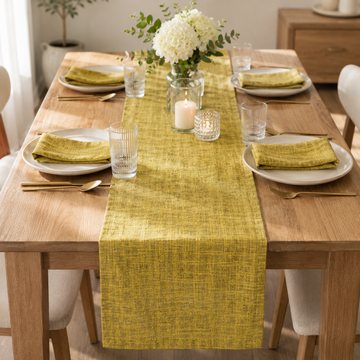 Kokka Yellow Mustard Triple Washed Double Gauze Fabric – 100% Cotton Japanese Fabric