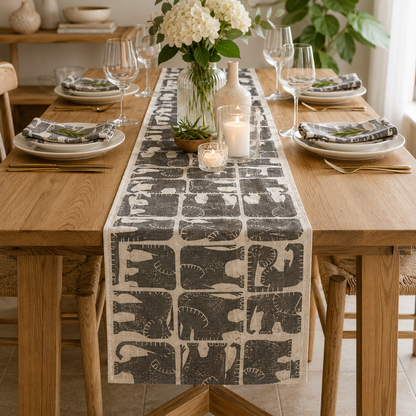 Rising Sun-Jolly Elephant-Elephant Gray Unbleached Canvas-Loes Van Oosten