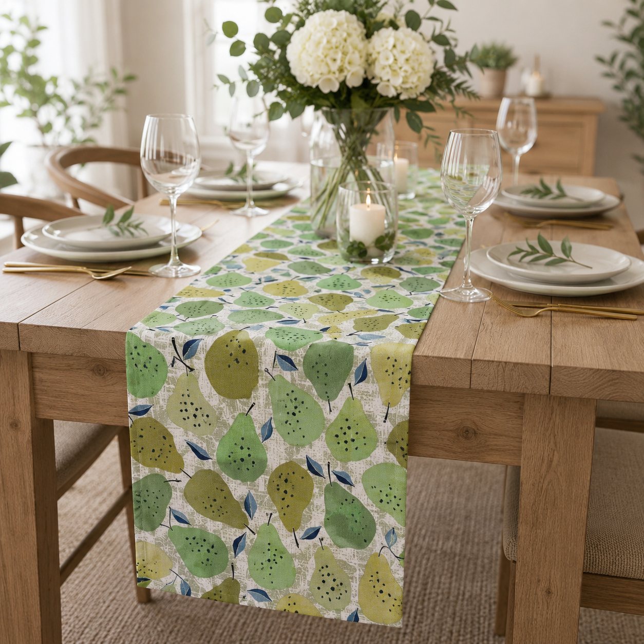 Under the Apple Tree-Quince Green Fabric-Loes Van Oosten