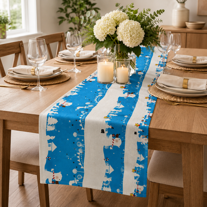 Waku Waku Christmas-Mr Polar Bear-Blue Unbleached Fabric-Naocoom-Cotton+ Steel