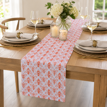 Sweet Floral Scent Bee Coral Fabric by Loes Van Oosten