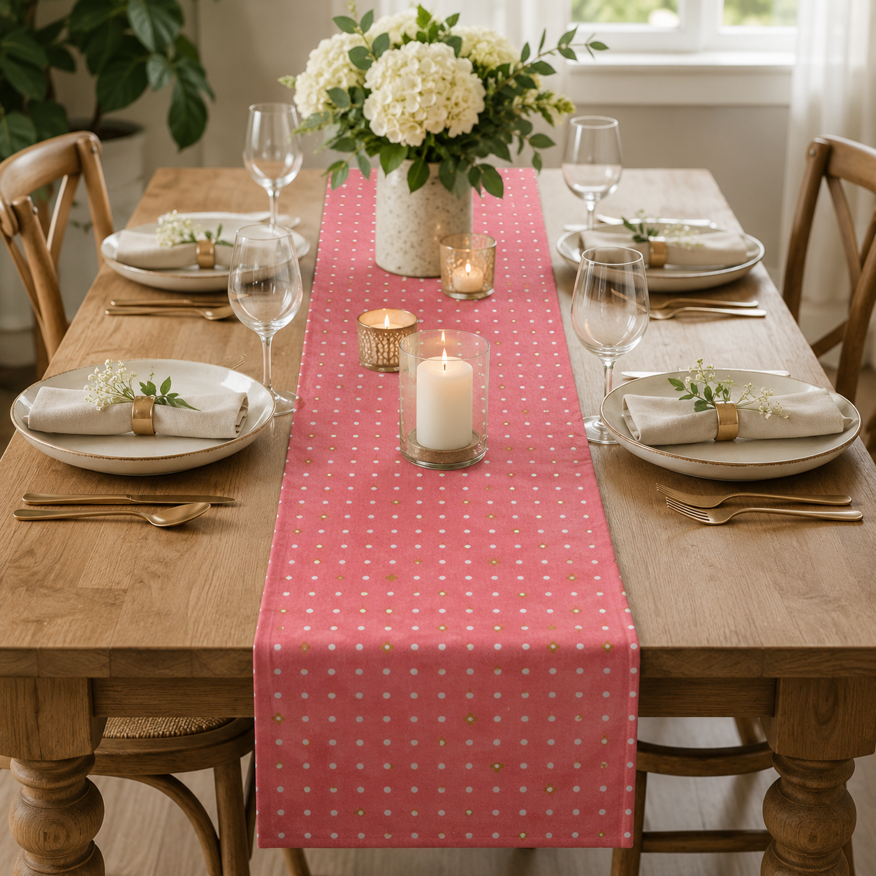 Neko and Tori Ohanadotto-Coral Unbleached Metallic Fabric-Itsuko Naka-Cotton+Steel