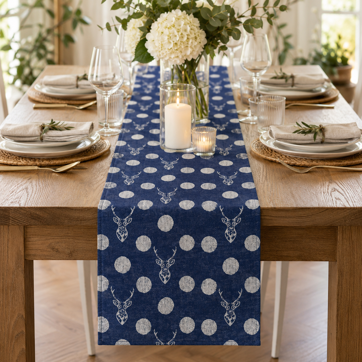 Kokka-Kokka Echino-Buck Fabric-Japanese Fabric-Jacquard-Reversible Cotton Fabric-EKX-97070
