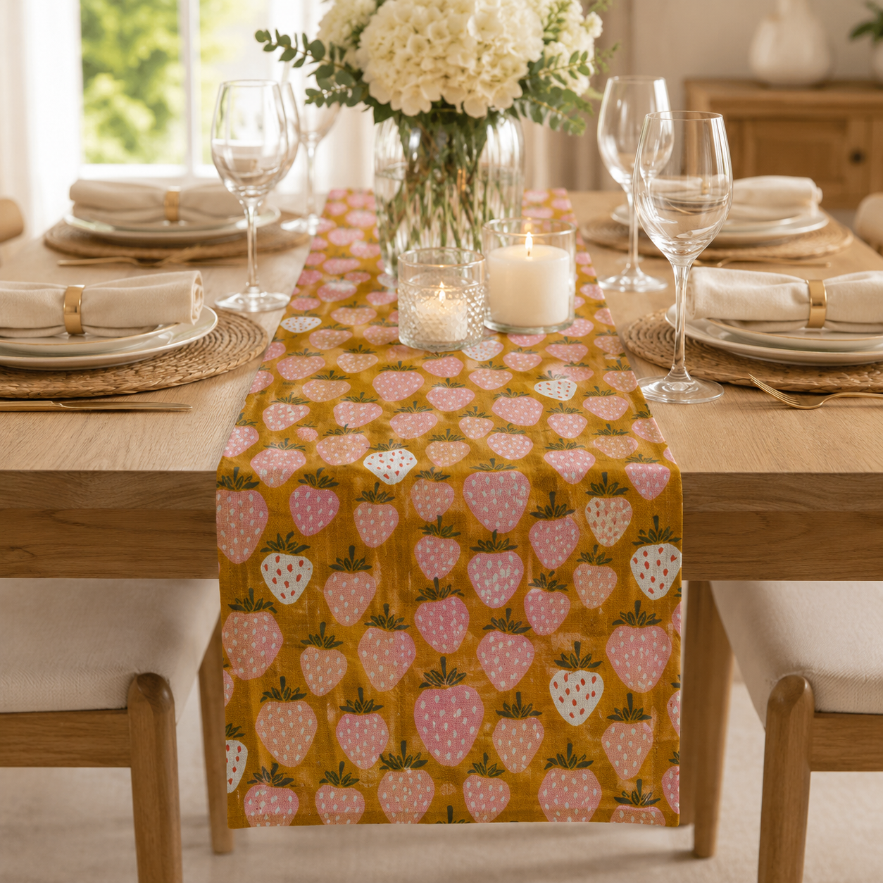 Under the Apple Tree-Queen of Berries-Summer Sunset Unbleached Canvas-Loes Van Oosten-Cotton + Steel