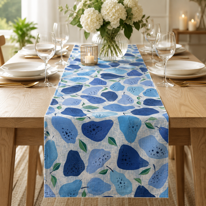 Under The Apple Tree-Quince Blue Fabric-Loes Van Oosten-Cotton + Steel