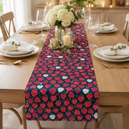 Under the Apple Tree-Queen of Berries-Starry Night-Unbleached Canvas Fabric