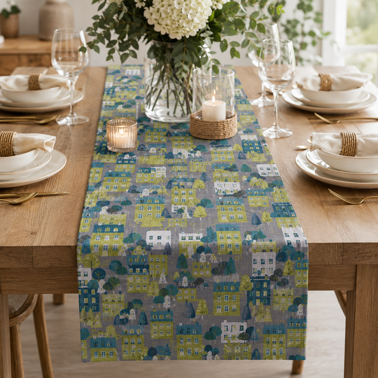 House-House Fabric-Robert Kaufman-Sevenberry-Cotton Flax