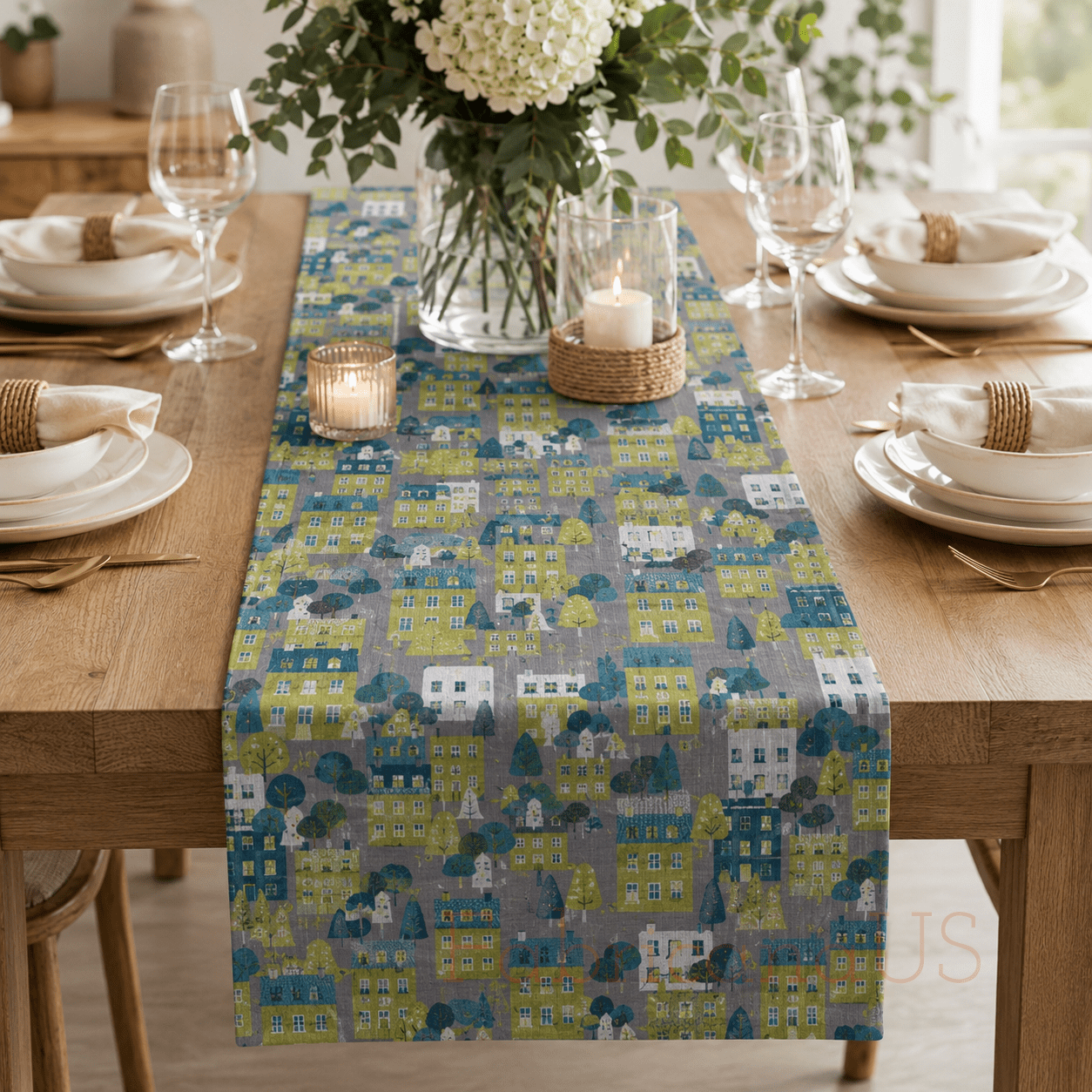 House-House Fabric-Robert Kaufman-Sevenberry-Cotton Flax