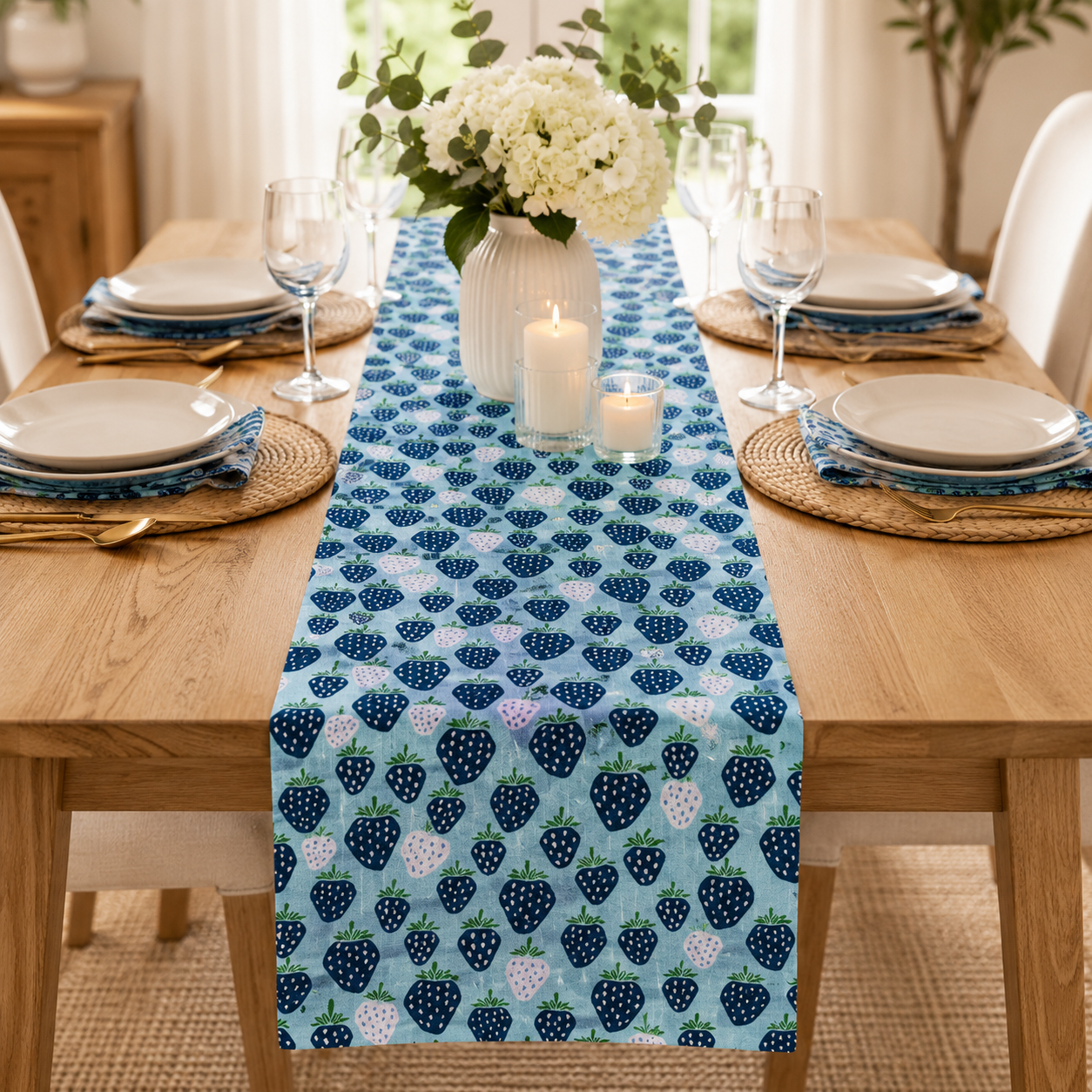 Under the Apple Tree - Queen of Berries Water-drop Fabric-Loes Van Oosten-Cotton + Steel