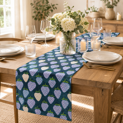 Under the Apple Tree – Queen of Berries – California Blue Fabric – Loes Van Oosten – Cotton + Steel