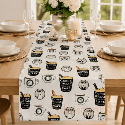 Kiyohara Polar Bear Coffee Japanese Cotton Twill Fabric