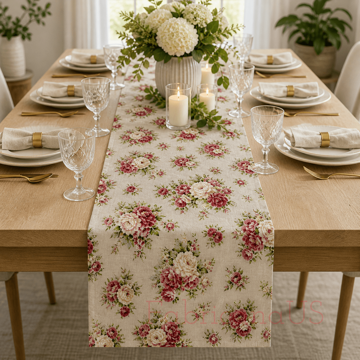 Country Floral Fabric – Nakamura Japanese Cotton Fabric – Rose Floral Print – Quilting & Sewing Fabric