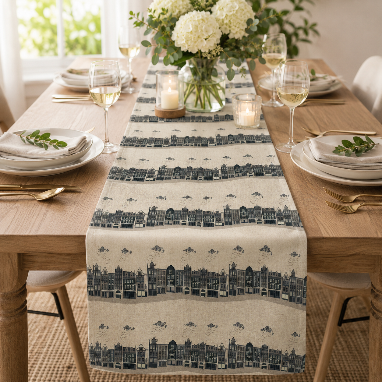London Town - Kings Road - Slate Unbleached Fabric - Sara Mulvanny - Gray - Green - Cotton + Steel - Quilting Cotton - SY101-SL2U