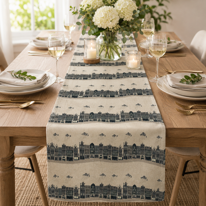 London Town - Kings Road - Slate Unbleached Fabric - Sara Mulvanny - Gray - Green - Cotton + Steel - Quilting Cotton - SY101-SL2U