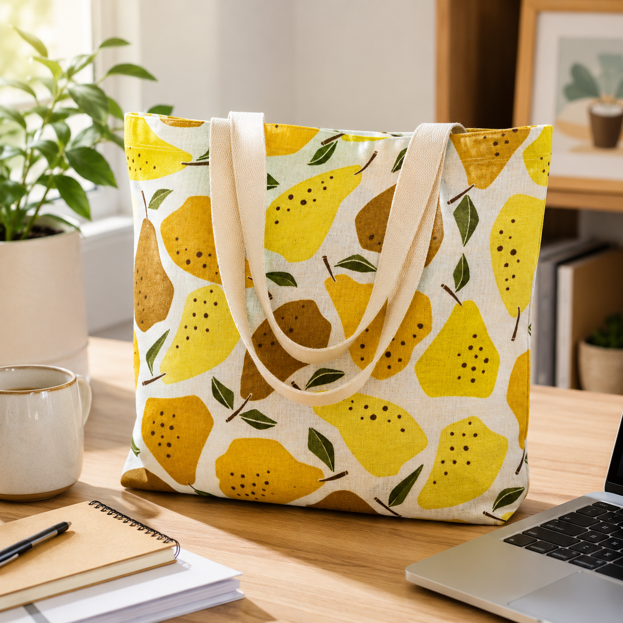 Under the Apple Tree-Quince Yellow Fabric-Loes Van Oosten-Cotton + Steel