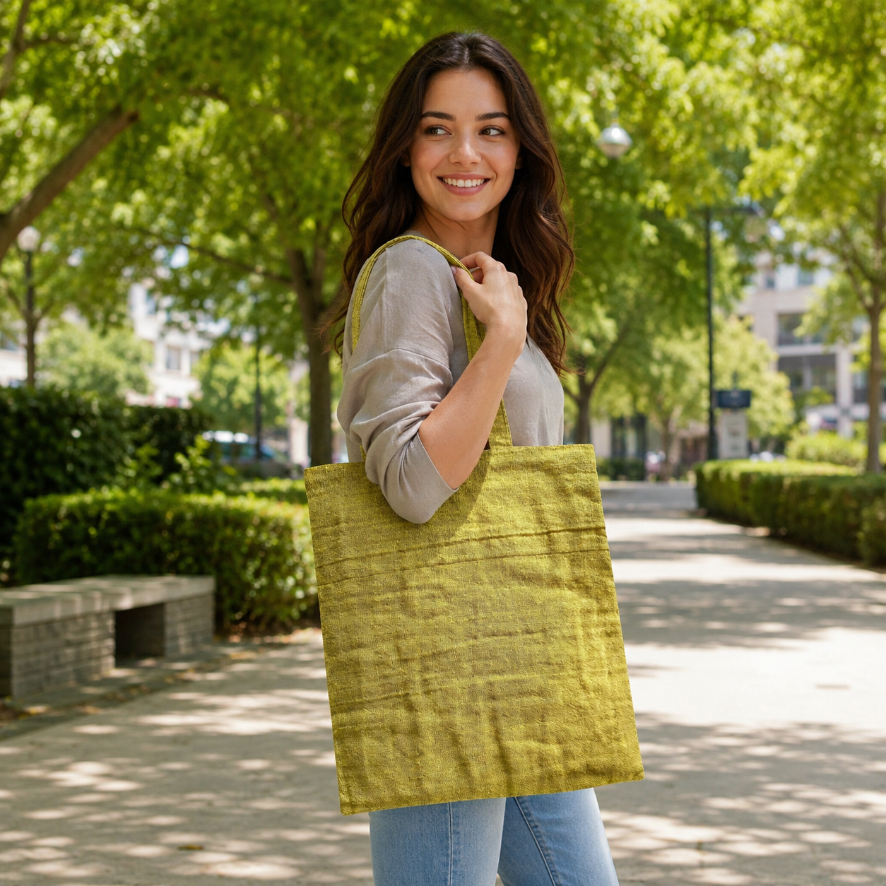 Kokka Yellow Mustard Triple Washed Double Gauze Fabric – 100% Cotton Japanese Fabric