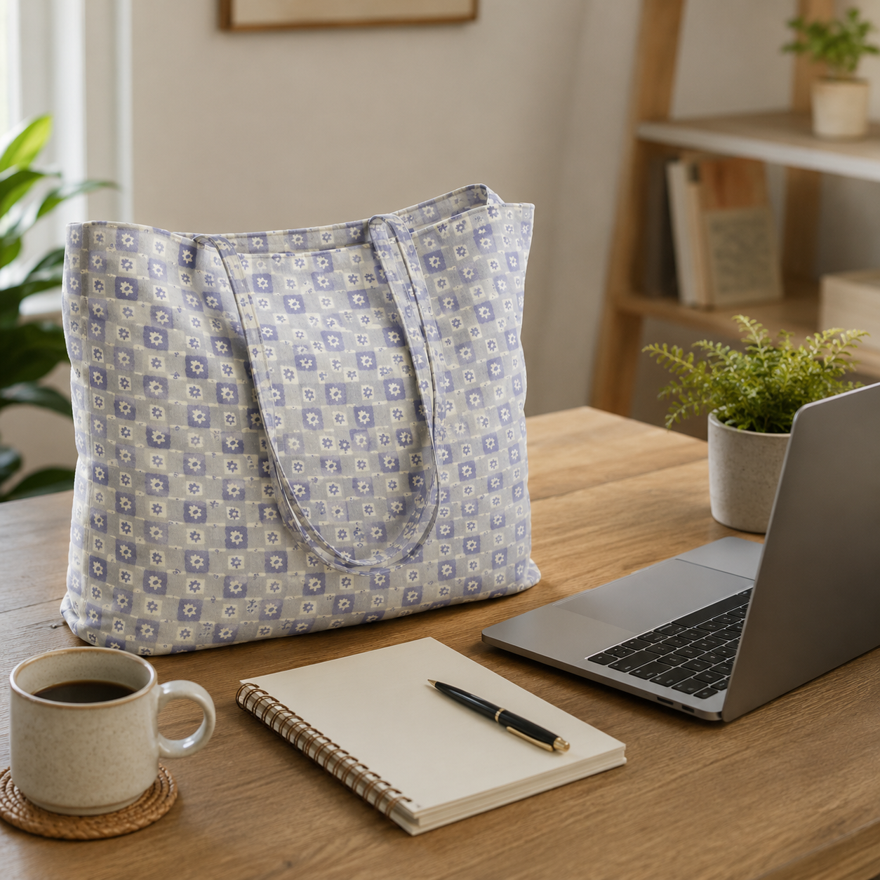 Rifle Paper Co. Daisy Gingham Blue Quilting Cotton Fabric – Easter Collection