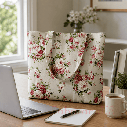 Country Floral Fabric – Nakamura Japanese Cotton Fabric – Rose Floral Print – Quilting & Sewing Fabric
