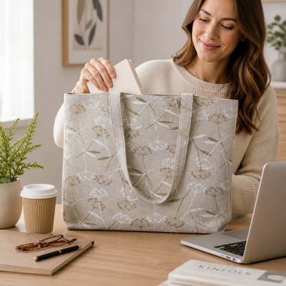 Cosmo-Plants Fabric-Japanese Textile-Cotton Linen Canvas