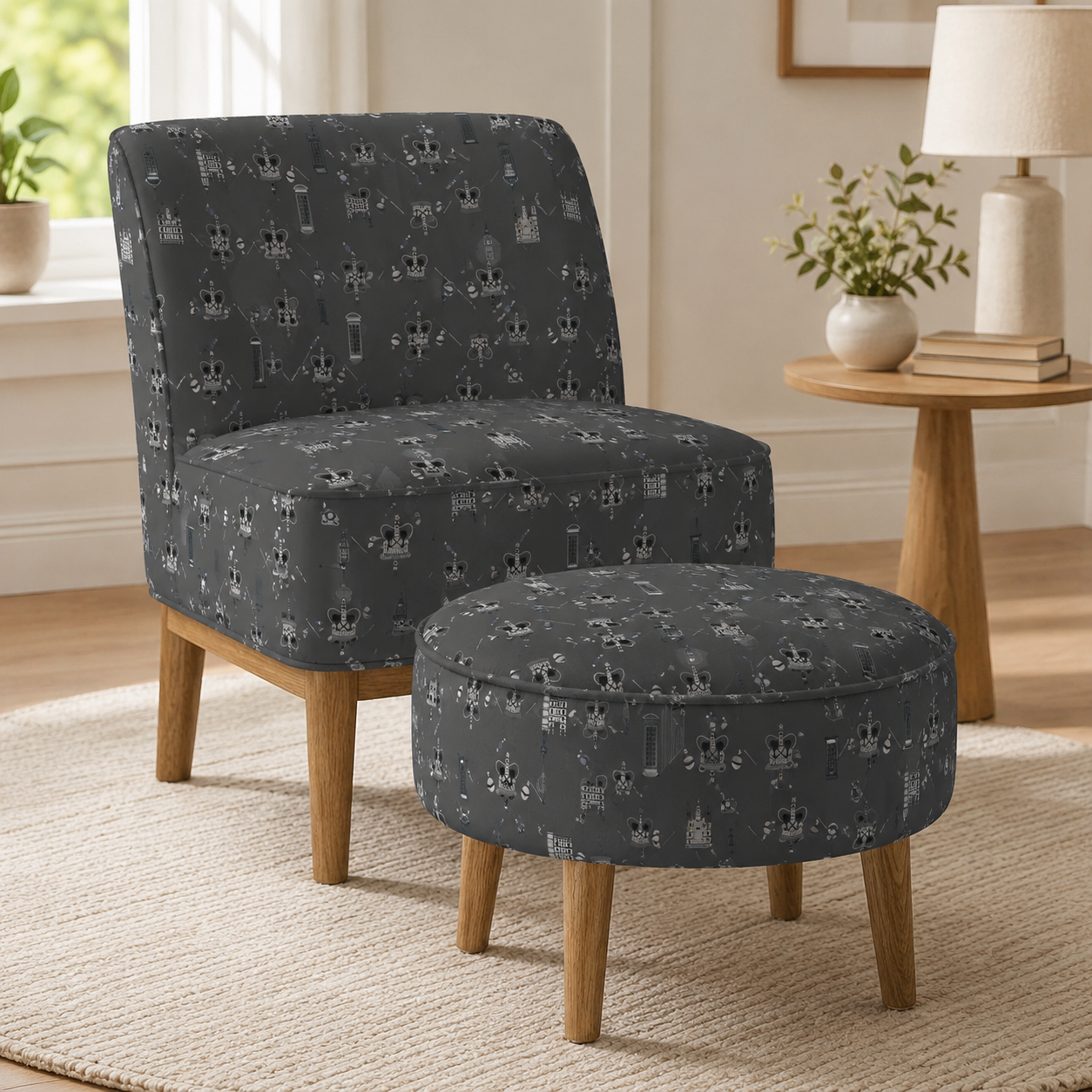 London Town HRH-Gray Fabric-Sara Mulvanny-Cotton + Steel