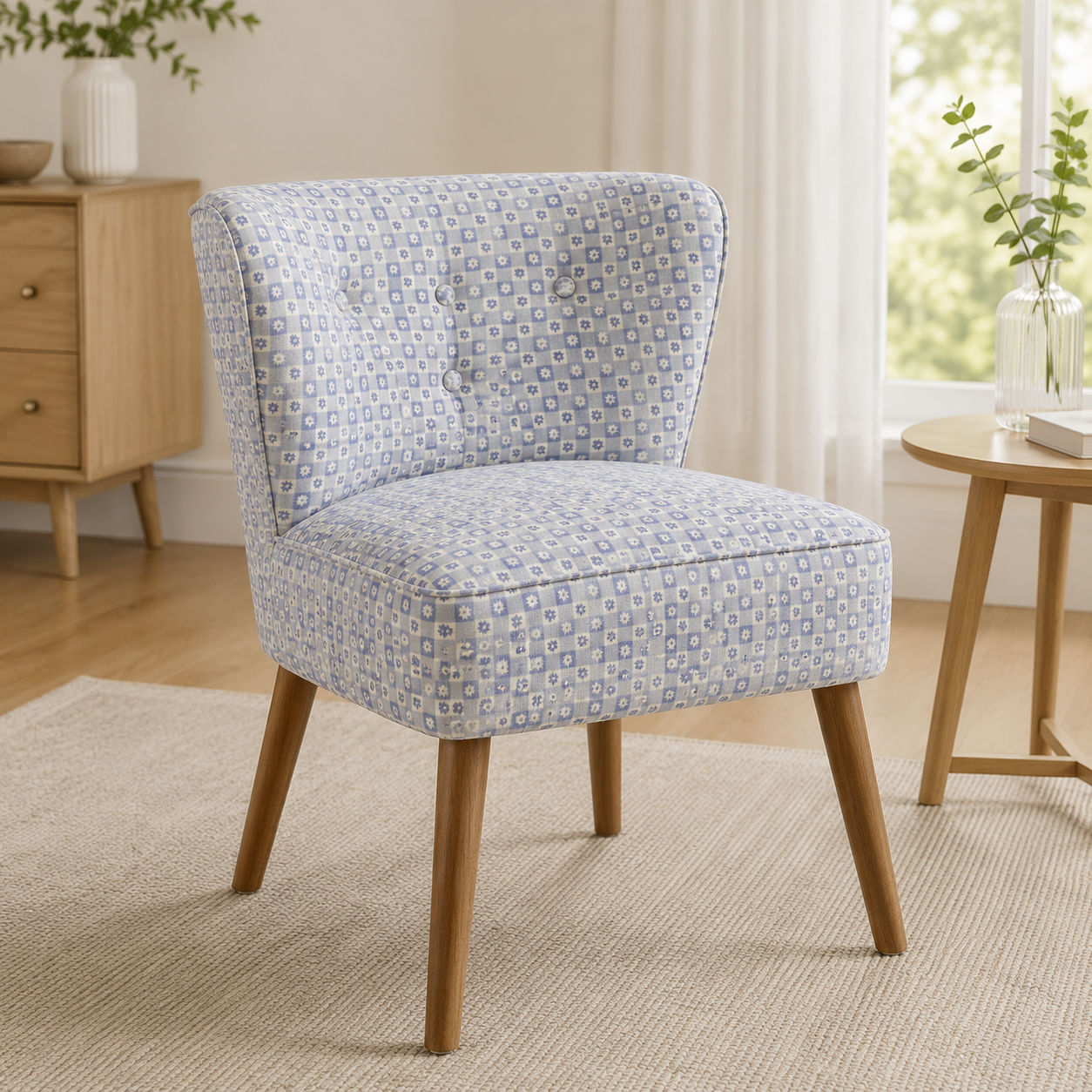 Rifle Paper Co. Daisy Gingham Blue Quilting Cotton Fabric – Easter Collection